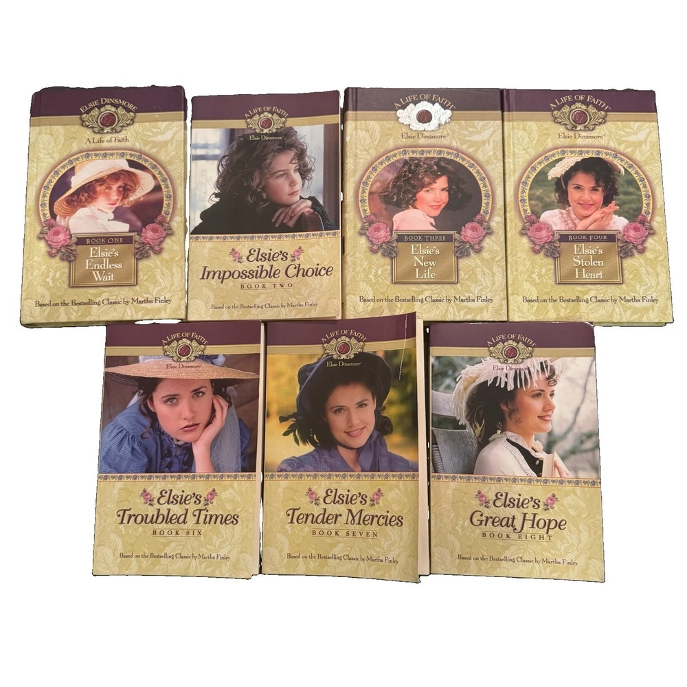 Elsie Dinsmore A Life Of Faith Series Books 1-4, 6-8 Martha Finley Mixed Lot
